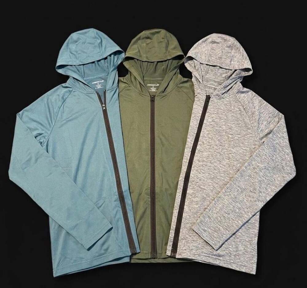 Real Essentials Men's Lightweight Full-Zip Hoodie 3-Pack